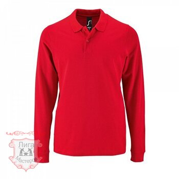 Рубашка Поло Партнёр длинный рукав, цвет красный